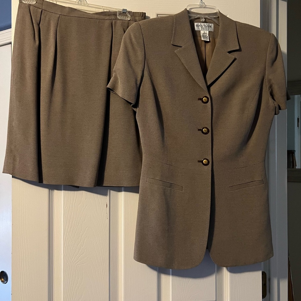Women’s two piece suit in light brown